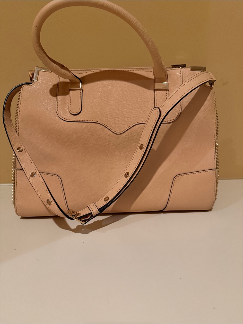 Women’s Rebecca Minkoff Structured Satchel Handbag in Blush Pink